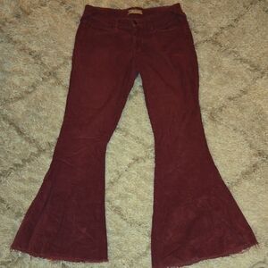 Free People Burgundy Flare Jeans